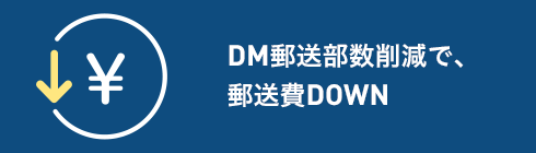 DM郵送部数削減で、郵送費DOWN